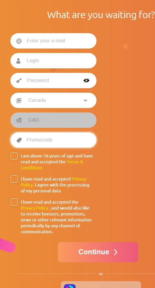 Registrazione Cadoola Casino